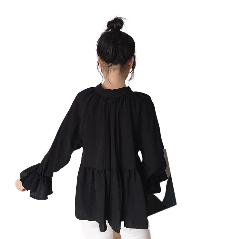 Vapetix S suggests 75-90 pounds-Size 3XL recommended for 130-145 lbs 【5,800 people collected】Summer New Korean Loose Strap Collar Bell Sleeve Babydoll Top Versatile Top – Bild 4