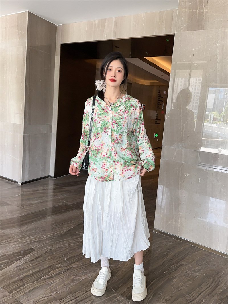 Vapetix L (80-125 lbs)-XL (125-150 lbs) 2024 Summer Casual Cotton-Like Sun Protection Shirt for Women Plus Size Long Sleeve Air-Conditionin – Bild 4