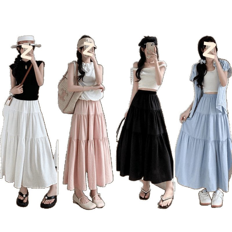 Vapetix XL 125-140 pounds-L 110-125 pounds Women's Spring and Summer 2025 New A-line Long Dress with Large Swing, High Waist, Slimming, Long T – Bild 5