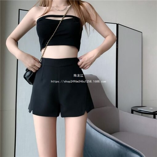 Vapetix S-5XL  Casual Trendy High-Waisted Slimming Wide Leg Shorts for Women - Spring and Autumn Season - 2023 New – Bild 4