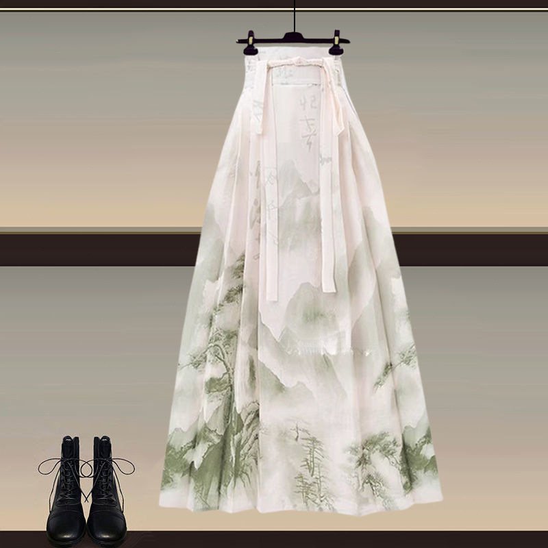 Vapetix Suggest 80-100斤 for M-4XL recommended for 180-200 lbs Mint Green New Chinese Style Ancient Wind Women's Summer 2025 Chinese Style Hanfu Top Mamian Skirt – Bild 4