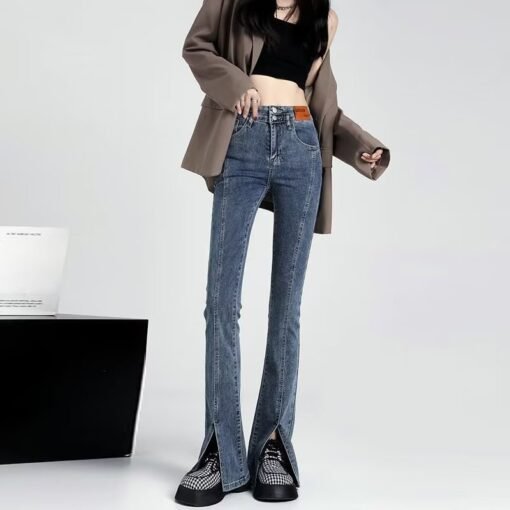 Vapetix XS/25-2XL/30  Women's High-Waisted Legging Jeans with Slits 2024 Spring and Autumn New Slimming and Tall-Showing – Bild 4