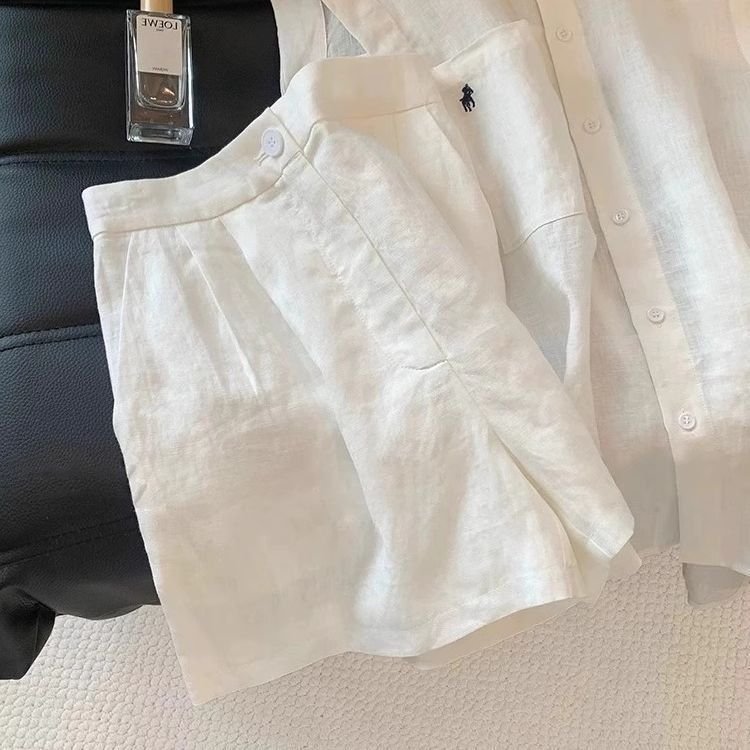 Vapetix M 70-95-2XL 126-140 Lao Qian Windy Casual Linen Set for Women - Summer Thin Breathable Polo Neck Sleeveless Shirt and S – Bild 4