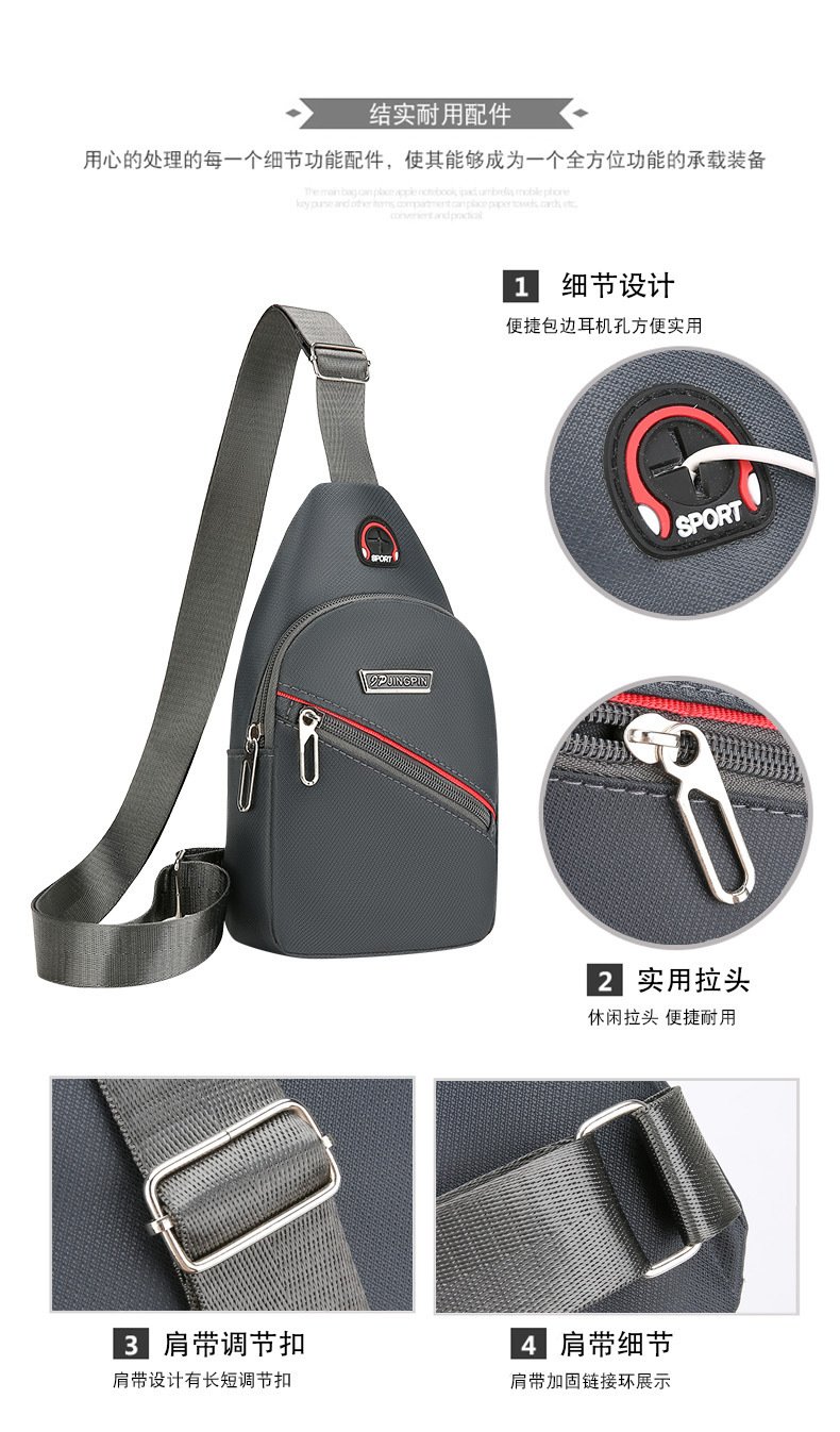 Vapetix Free Size-Free Size New Leisure Chest Bag for Men Korean Version Sports Men Diagonal Bag Single Shoulder Bag Small Back – Bild 4