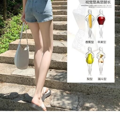 Vapetix XS-2XL  Light Blue High-Waisted Denim Short Skirts for Women - Summer Thin Version 2024 New Slimming Elasti – Bild 3
