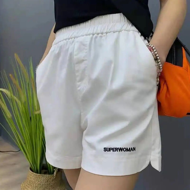 Vapetix M-4XL Plus-size women's loose and slimming wide-leg summer new style high-waisted exercise outer embroide – Bild 4