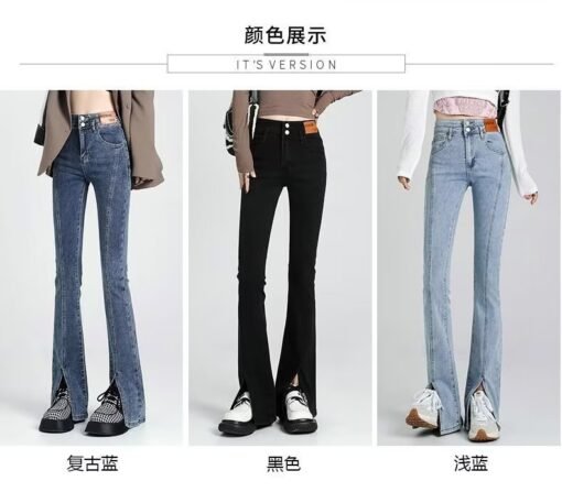 Vapetix XS/25-2XL/30  Women's High-Waisted Legging Jeans with Slits 2024 Spring and Autumn New Slimming and Tall-Showing – Bild 6