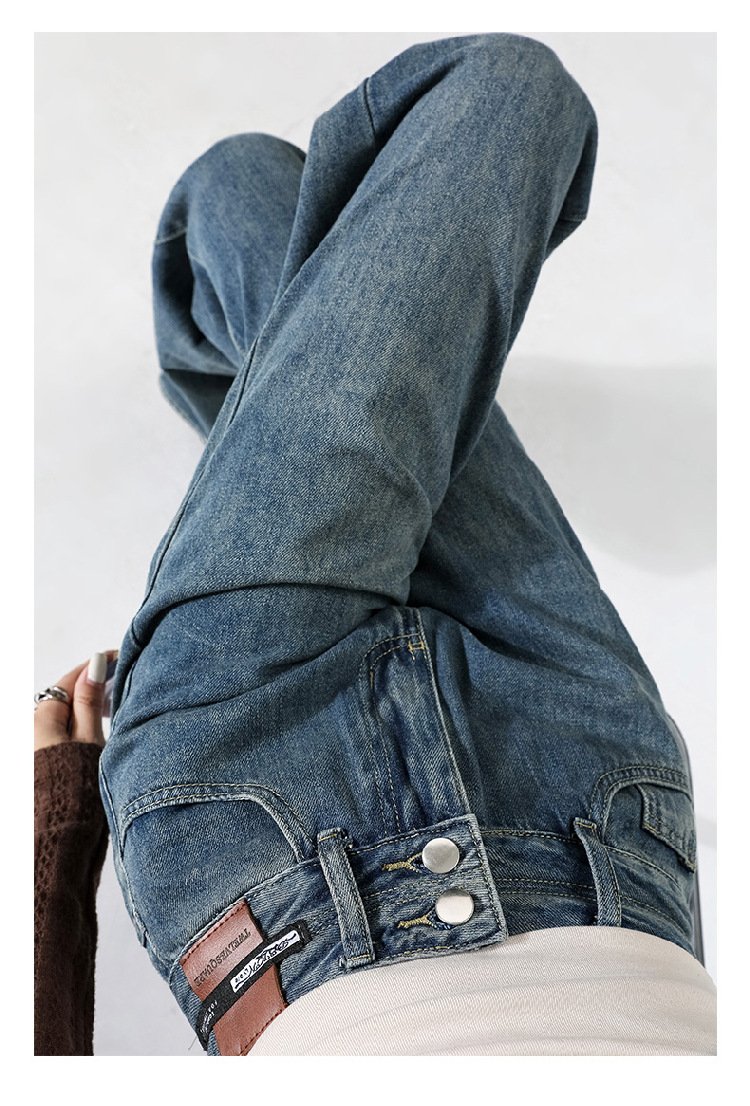 Vapetix XS-3XL Women's Pear Shape Slimming Straight Leg Wide Leg Summer Jeans, Small Frame Loose High Waist Floor- – Bild 5