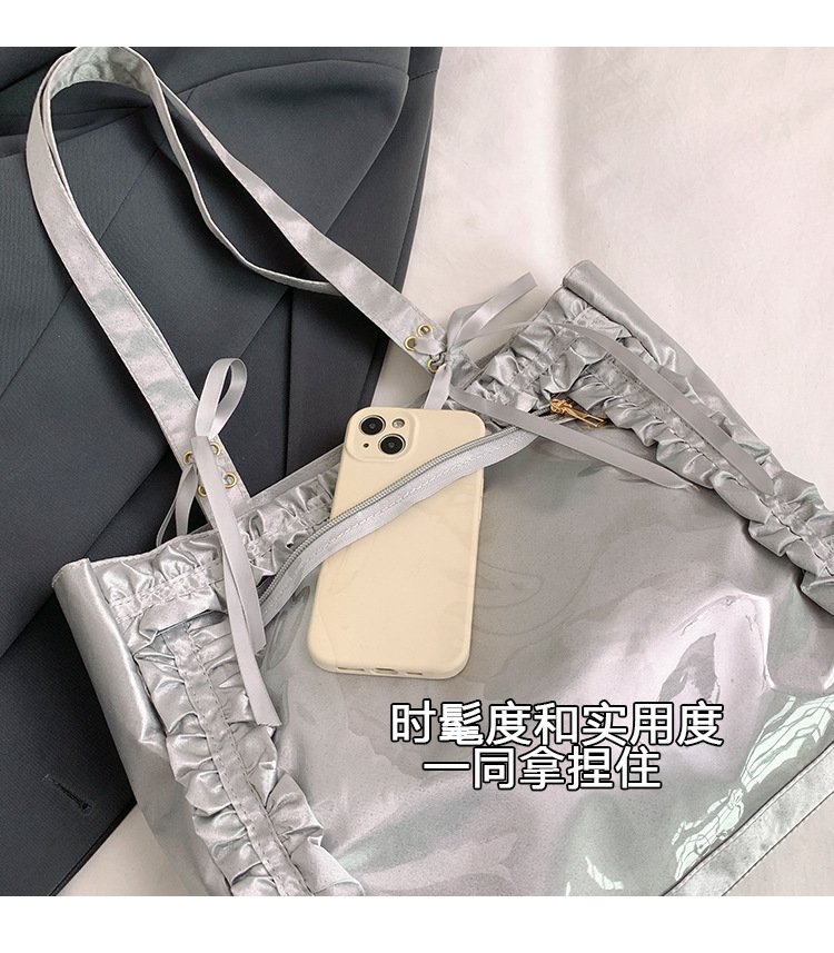 Vapetix Free Size-Free Size High-value 2025 new fashionable versatile anime-style girls' cute ribbon bow transparent badge pain - 图片 5