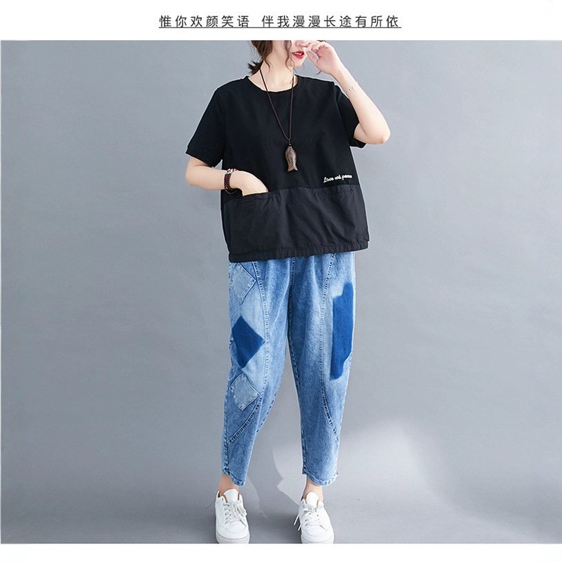 Vapetix M-4XL 2023 Summer New Solid Color Versatile Casual Slimming Base Shirt Loose Plus Size Literary Short Sle - 图片 4