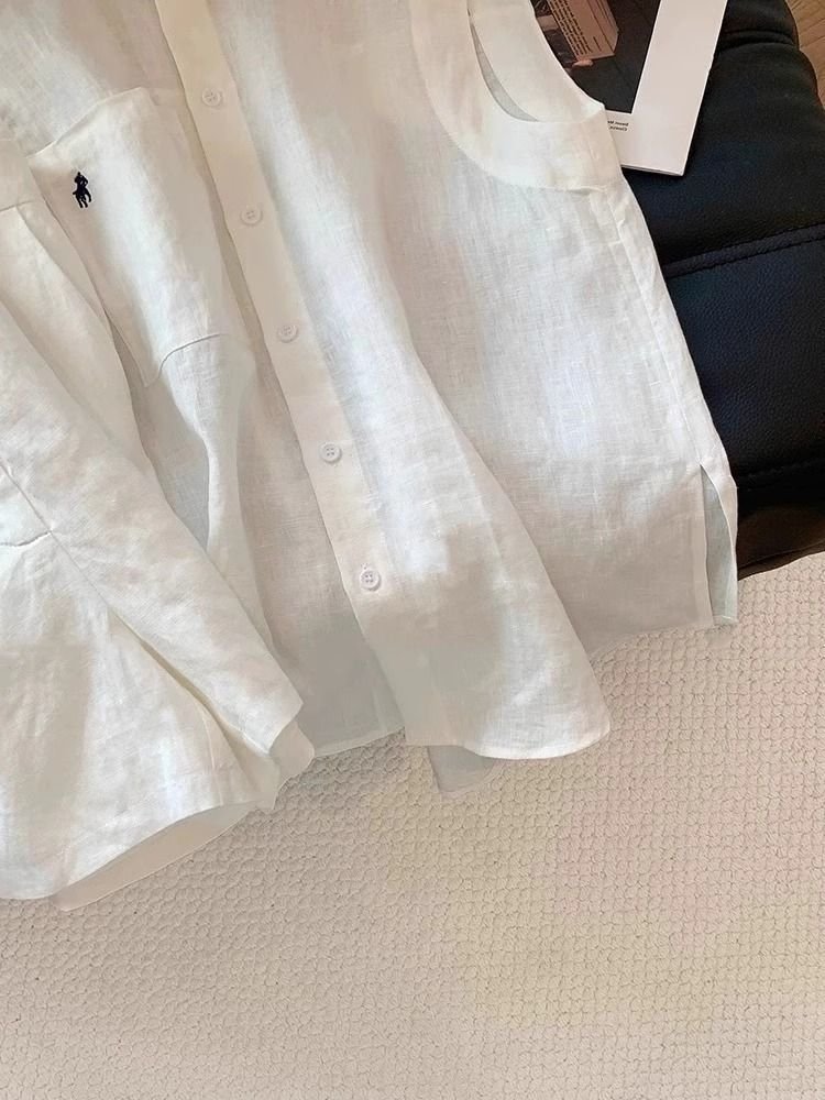 Vapetix M 70-95-2XL 126-140 Lao Qian Windy Casual Linen Set for Women - Summer Thin Breathable Polo Neck Sleeveless Shirt and S – Bild 5