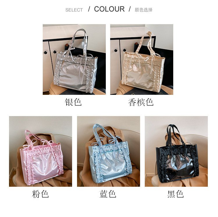 Vapetix Free Size-Free Size High-value 2025 new fashionable versatile anime-style girls' cute ribbon bow transparent badge pain - 图片 6