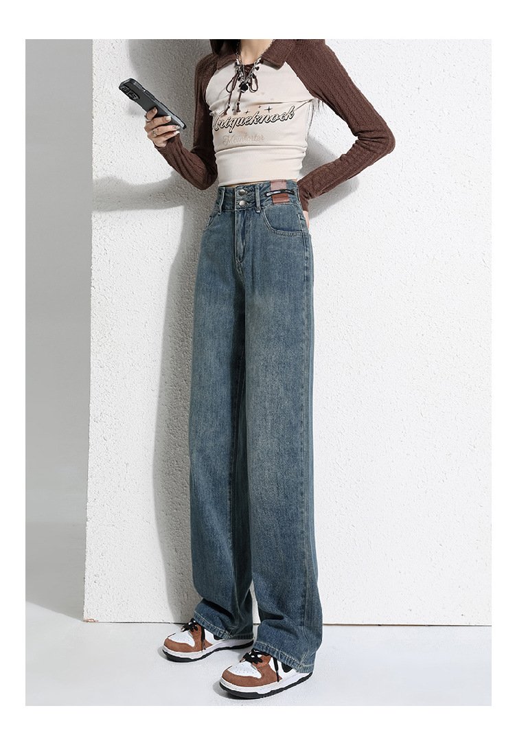 Vapetix XS-3XL Women's Pear Shape Slimming Straight Leg Wide Leg Summer Jeans, Small Frame Loose High Waist Floor- – Bild 6