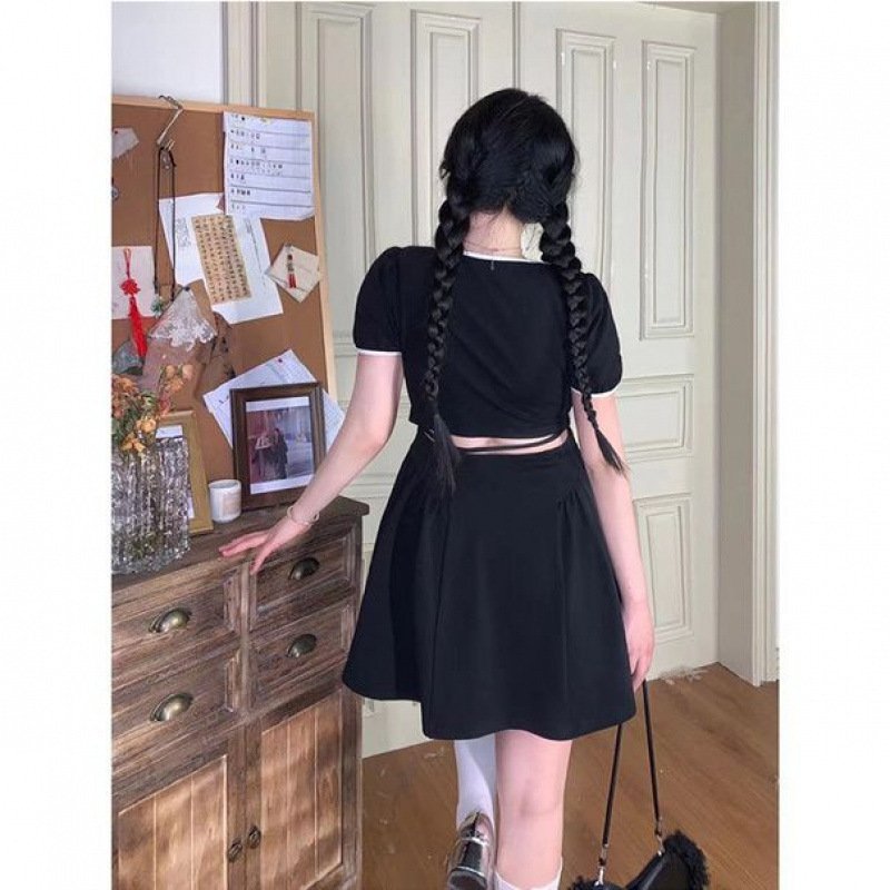 Vapetix S-2XL Plus Size Women's Sexy Pleated Waist-Slimming Backless Dress 2025 Summer French First Love Kikyo Bl – Bild 4