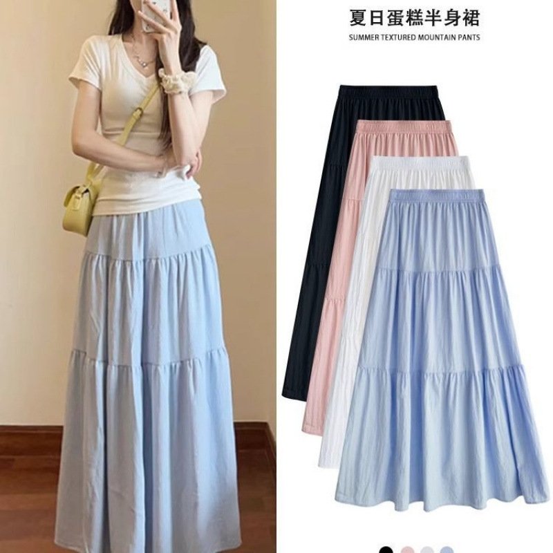 Vapetix XL 125-140 pounds-L 110-125 pounds Women's Spring and Summer 2025 New A-line Long Dress with Large Swing, High Waist, Slimming, Long T – Bild 8