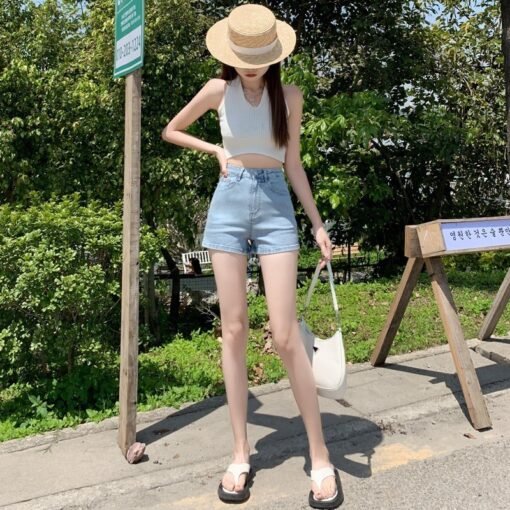 Vapetix XS-2XL  Light Blue High-Waisted Denim Short Skirts for Women - Summer Thin Version 2024 New Slimming Elasti – Bild 6