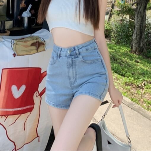 Vapetix XS-2XL  Light Blue High-Waisted Denim Short Skirts for Women - Summer Thin Version 2024 New Slimming Elasti – Bild 7