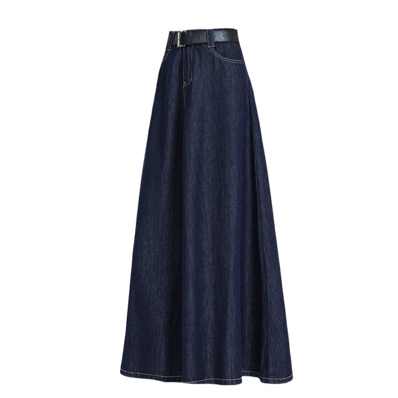 Vapetix Deep Blue 【Original Manufacturer】-Deep Blue 【Original Manufacturer】 Vintage High-End Denim Half-Skirt for Women, Spring and Autumn, Plus Size, Reaches Ankles, Original – Bild 4
