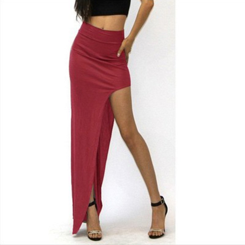 Vapetix S-XXL Eurasian Spring Side Slit Skirt Women's Patchwork Casual Dress Tall Waist Slimming Base Skirt – Bild 4