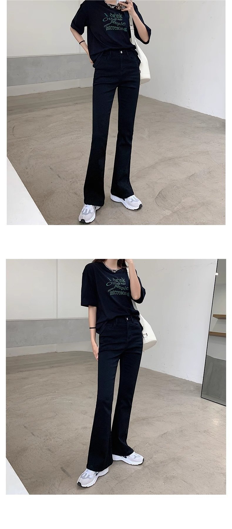 Vapetix S-2XL New Model Hoof High-Waisted Versatile Slimming 2024 Spring and Autumn Flowy Micro-Ripple Women's Di - 图片 4