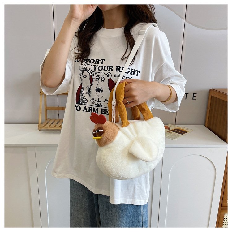 Vapetix Free Size-Free Size Portable Commuting Cute Soft Plush Ugly Cute Large Capacity Character Bag Same as Rooster Hot Selli - 图片 8