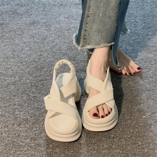 Vapetix 35-40  Thick-soled sports sandals for women 2025 summer new versatile beach wear Roman shoes soft sole hei – Bild 8