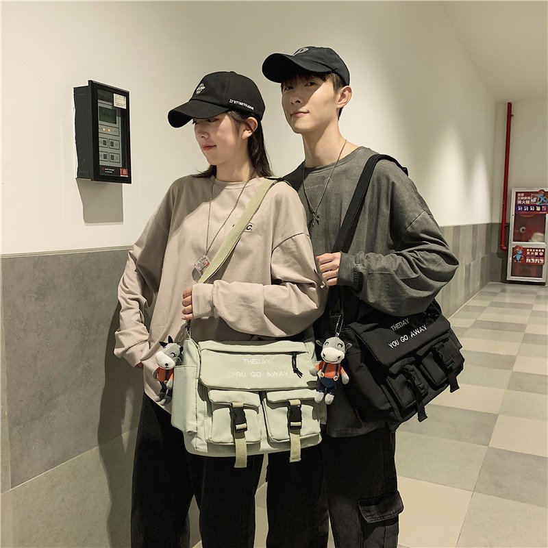 Vapetix Free Size-Free Size Unisex crossbody bag, trendy Japanese workwear style, large capacity, men's streetwear fashion bran – Bild 7