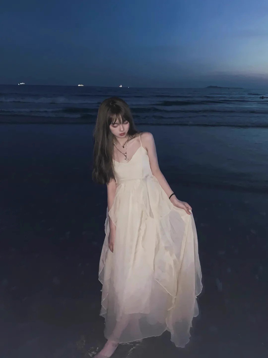 Vapetix S-XL Fairy dress strap maxi dress beach vacation dress summer beach strap dress long dress apricot color – Bild 6