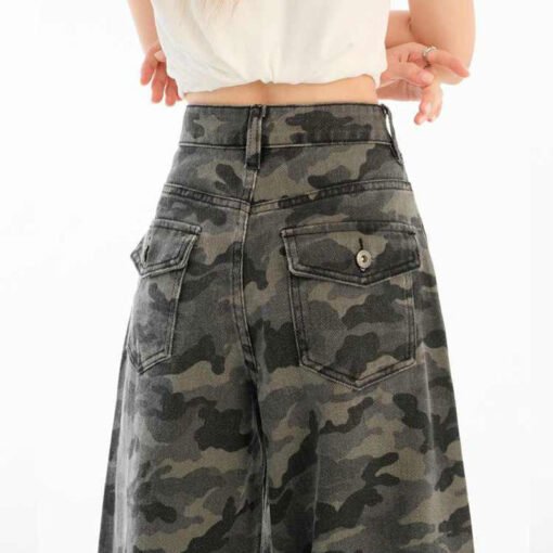 Vapetix XS-4XL  Cleaning Fat Girl Camouflage Denim Jeans for Female Influencers American Street Style Design High-W – Bild 8