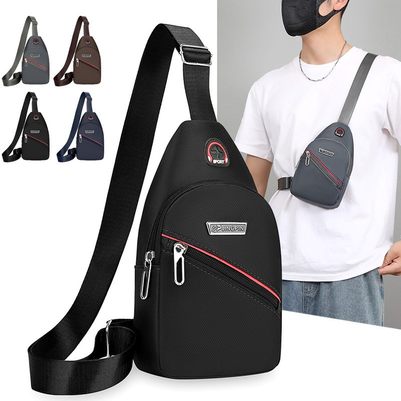 Vapetix Free Size-Free Size New Leisure Chest Bag for Men Korean Version Sports Men Diagonal Bag Single Shoulder Bag Small Back – Bild 6