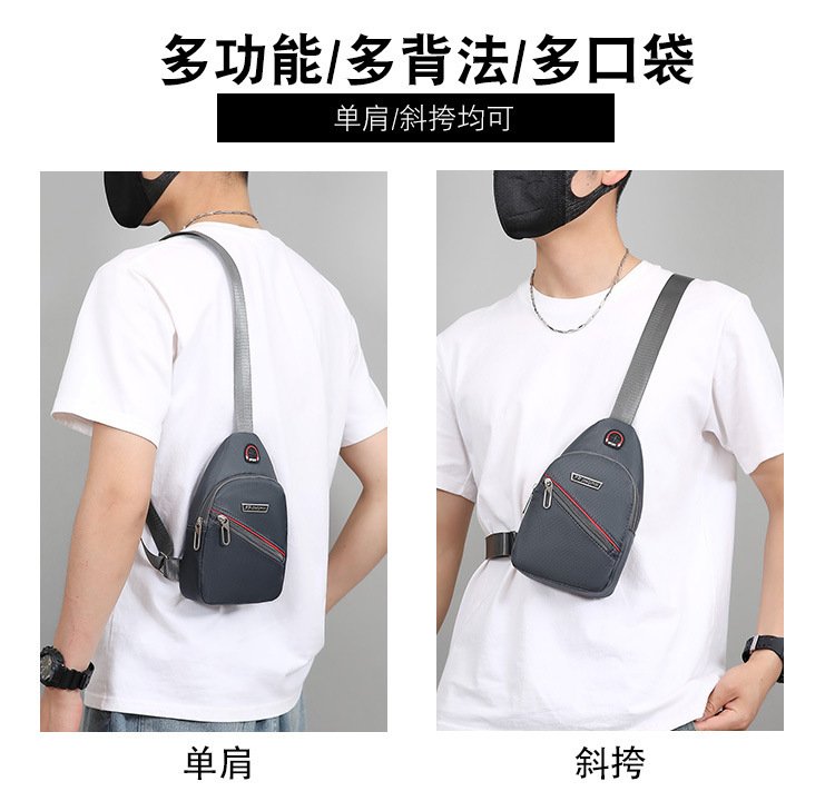 Vapetix Free Size-Free Size New Leisure Chest Bag for Men Korean Version Sports Men Diagonal Bag Single Shoulder Bag Small Back – Bild 8