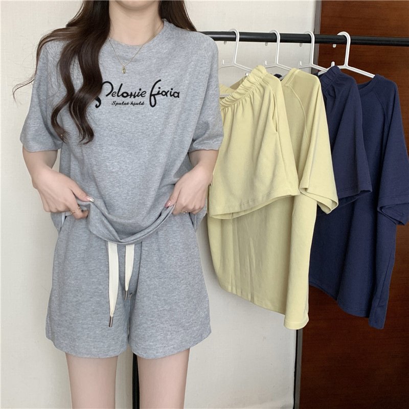 Vapetix M-3XL Casual Fashion Set for Women - Summer Thin Loose Trendy Versatile Hong Kong Style Sports Short Slee – Bild 7