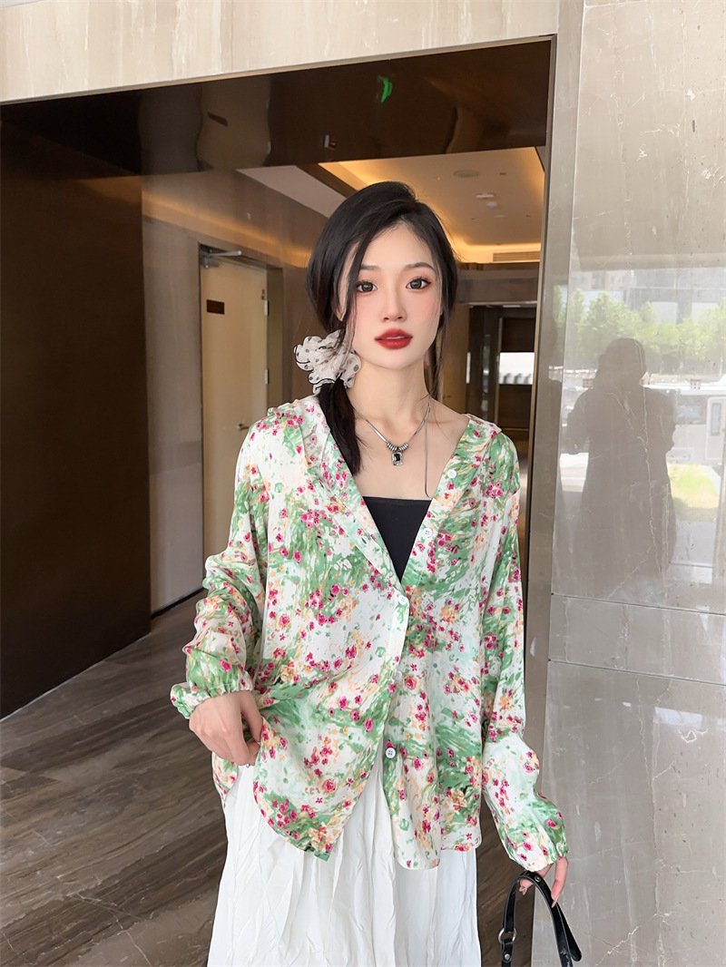 Vapetix L (80-125 lbs)-XL (125-150 lbs) 2024 Summer Casual Cotton-Like Sun Protection Shirt for Women Plus Size Long Sleeve Air-Conditionin – Bild 7