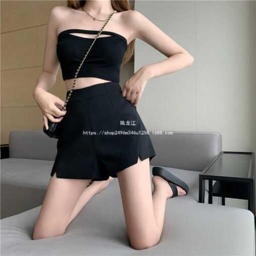 Vapetix S-5XL  Casual Trendy High-Waisted Slimming Wide Leg Shorts for Women - Spring and Autumn Season - 2023 New – Bild 8