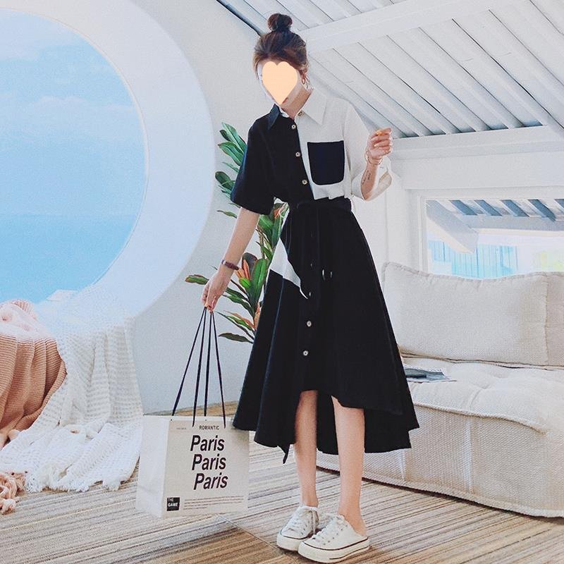 Vapetix S-XXS Irregular Color-Block Dress Women's Spring/Summer 2025 New French Style Elegant Slim-Fit Chic Niche - 图片 7