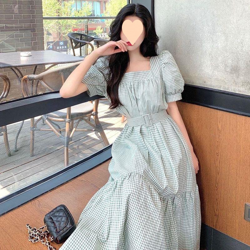 Vapetix S (within 90 jin)-XL (110-120 lbs) Floral Skirt Women's Wide Hem French Vintage Mandarin-Style Dress First Love Style Dress with Puffe – Bild 7