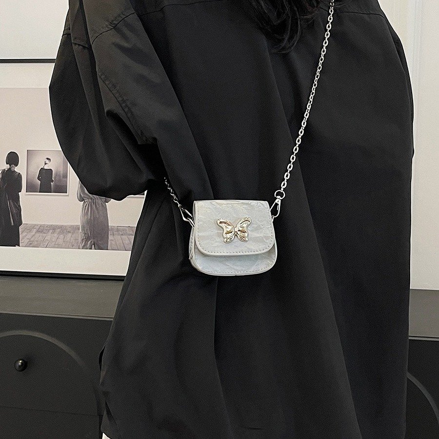 Vapetix Free Size-Free Size Elegant Women's Summer 2024 Mini Lipstick Crossbody Bag, Trendy Butterfly Chain Shoulder Bag - 图片 6