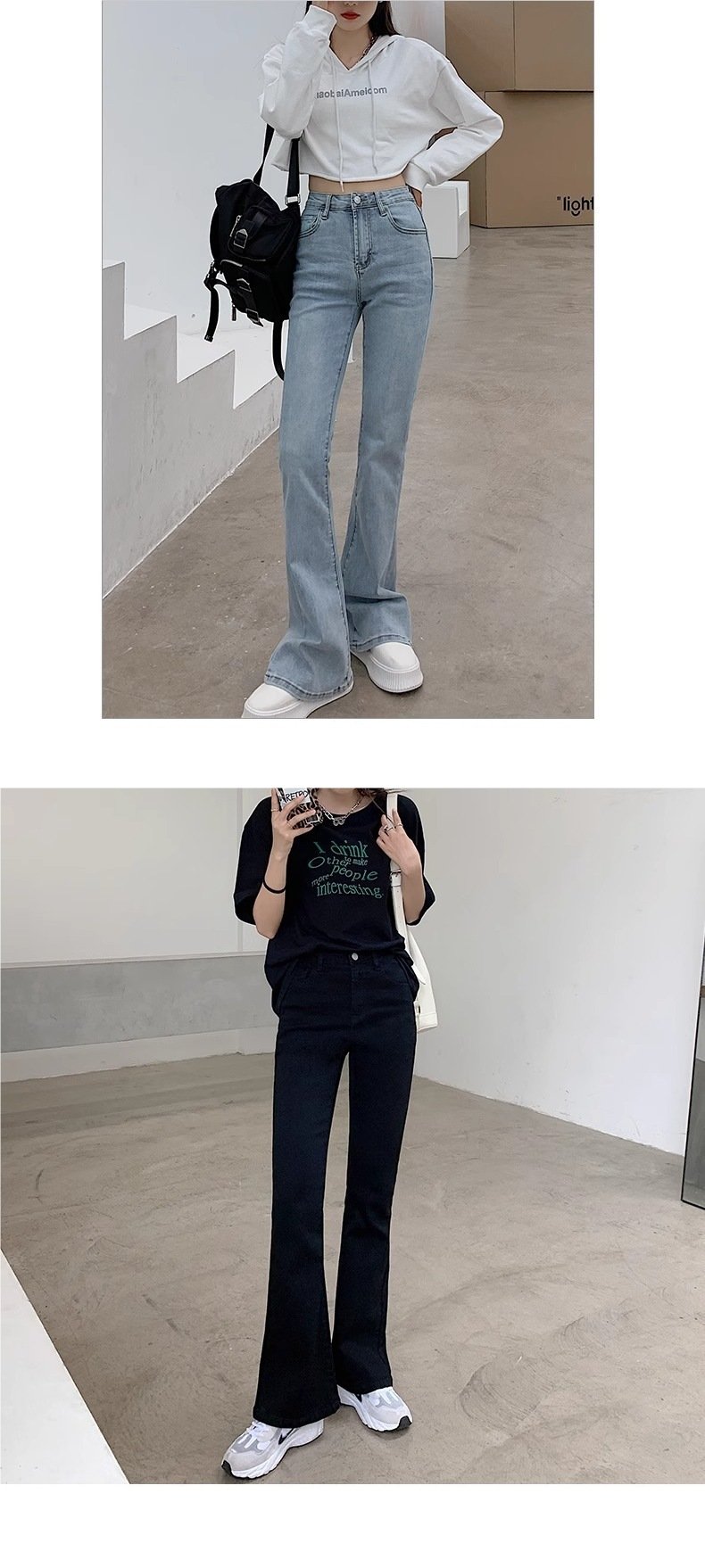 Vapetix S-2XL New Model Hoof High-Waisted Versatile Slimming 2024 Spring and Autumn Flowy Micro-Ripple Women's Di - 图片 7