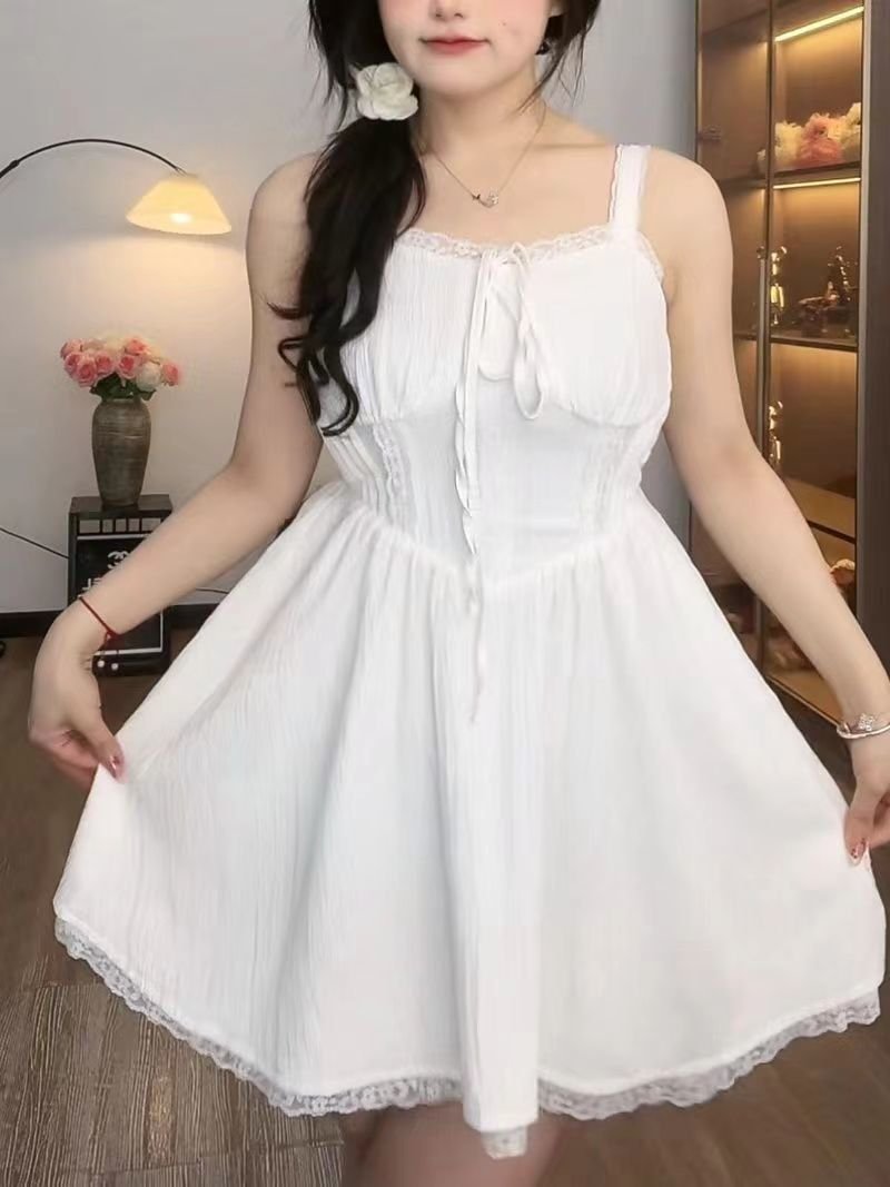 Vapetix Suggestion for M: 80-100 pounds-3XL size is recommended for 160-180 lbs. Plus-size sweet spaghetti-strap dress with a slimming effect, featuring an open-front cardigan—this – Bild 8