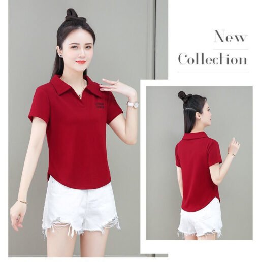 Vapetix L-3XL  Summer Collar Polo Shirt Top, Versatile and Fitted Korean Style Embroidered Short-Sleeve T-shirt fo – Bild 8