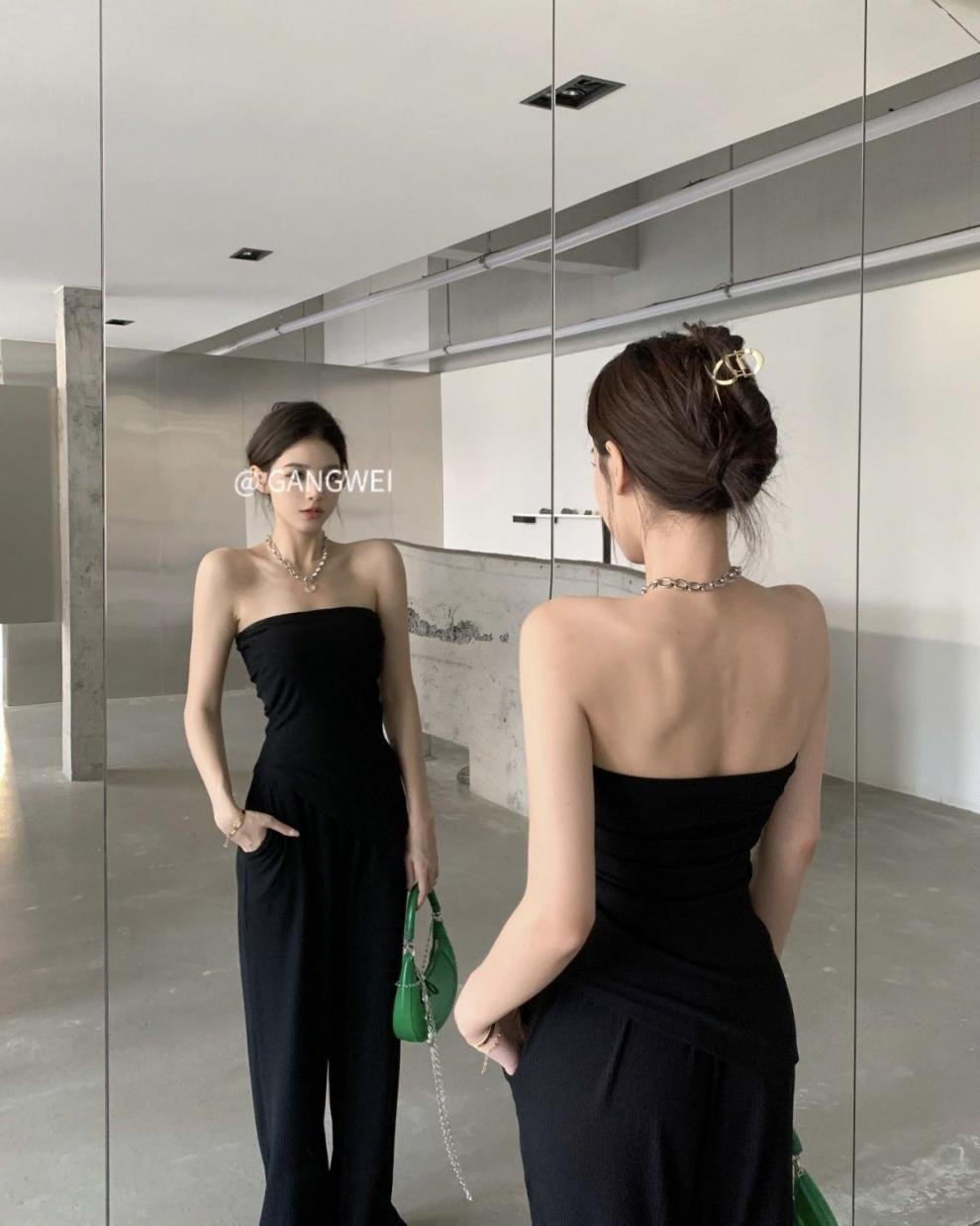 Vapetix S-XL Summer Pure Desire Women's Set: Asymmetrical Knit Bralette + High-Waist Wide-Leg Pants – Bild 6