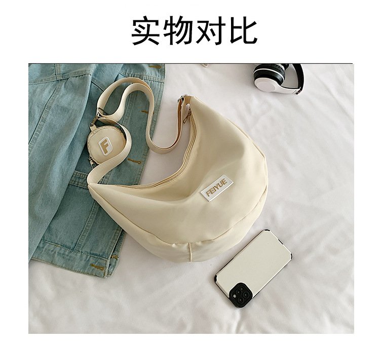 Vapetix Free Size-Free Size Korean-style large-capacity nylon single-shoulder bag, 2022 new design crossbody bag, underarm bag, - 图片 7