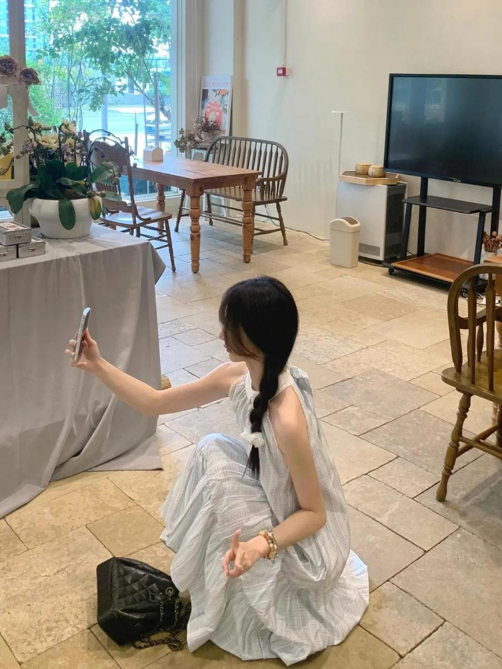 Vapetix S 【Suggest wearing under 90 pounds】-2XL 【Recommended for 125-140 lbs】 Academic-style fresh breeze 2025 seaside vacation gentle wind sleeveless dress princess waist-cinch – Bild 9