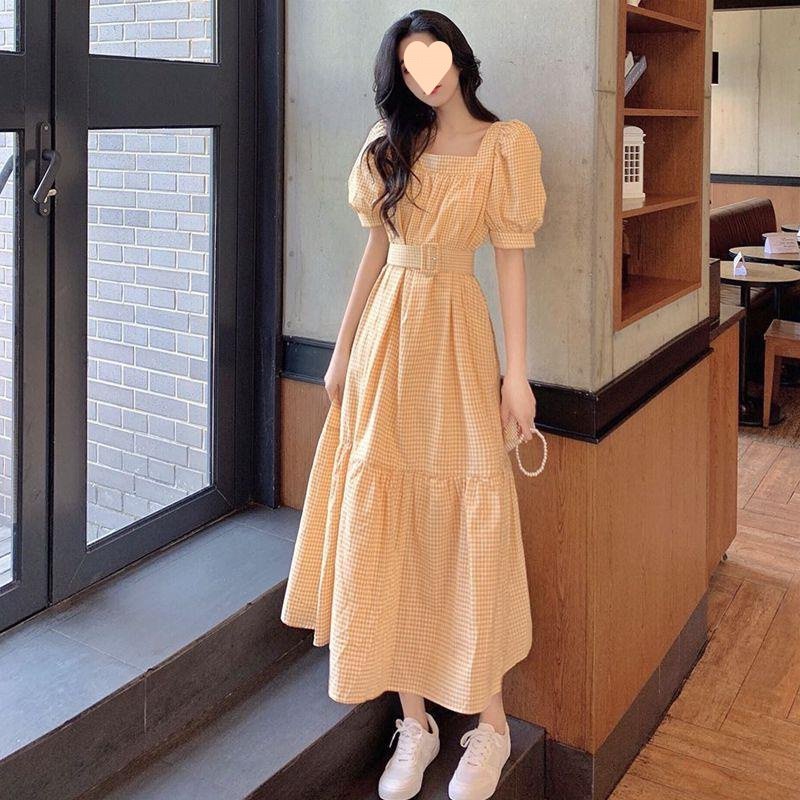 Vapetix S (within 90 jin)-XL (110-120 lbs) Floral Skirt Women's Wide Hem French Vintage Mandarin-Style Dress First Love Style Dress with Puffe – Bild 9