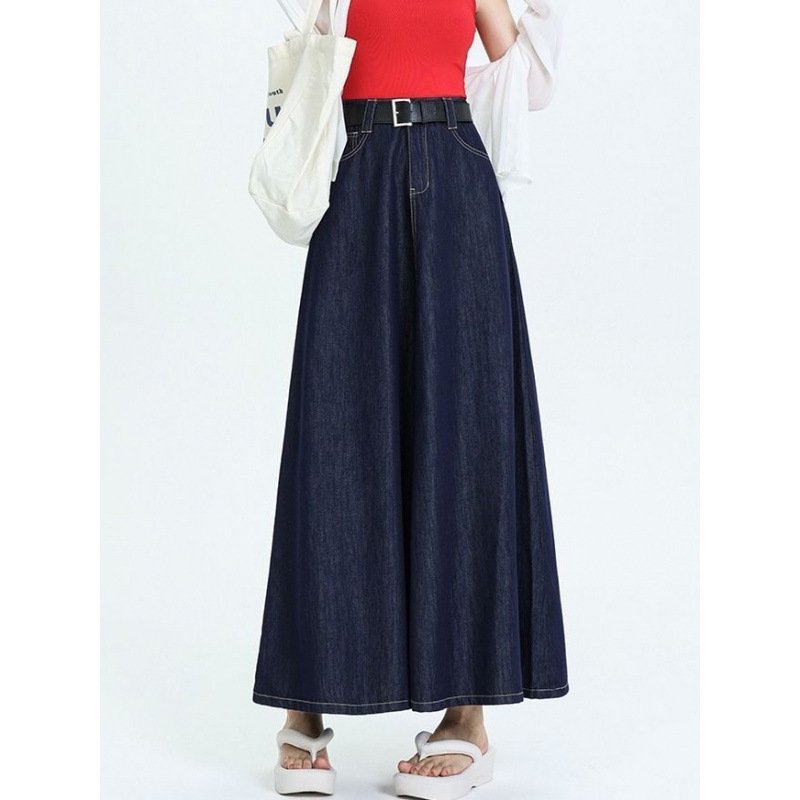 Vapetix Deep Blue 【Original Manufacturer】-Deep Blue 【Original Manufacturer】 Vintage High-End Denim Half-Skirt for Women, Spring and Autumn, Plus Size, Reaches Ankles, Original – Bild 7