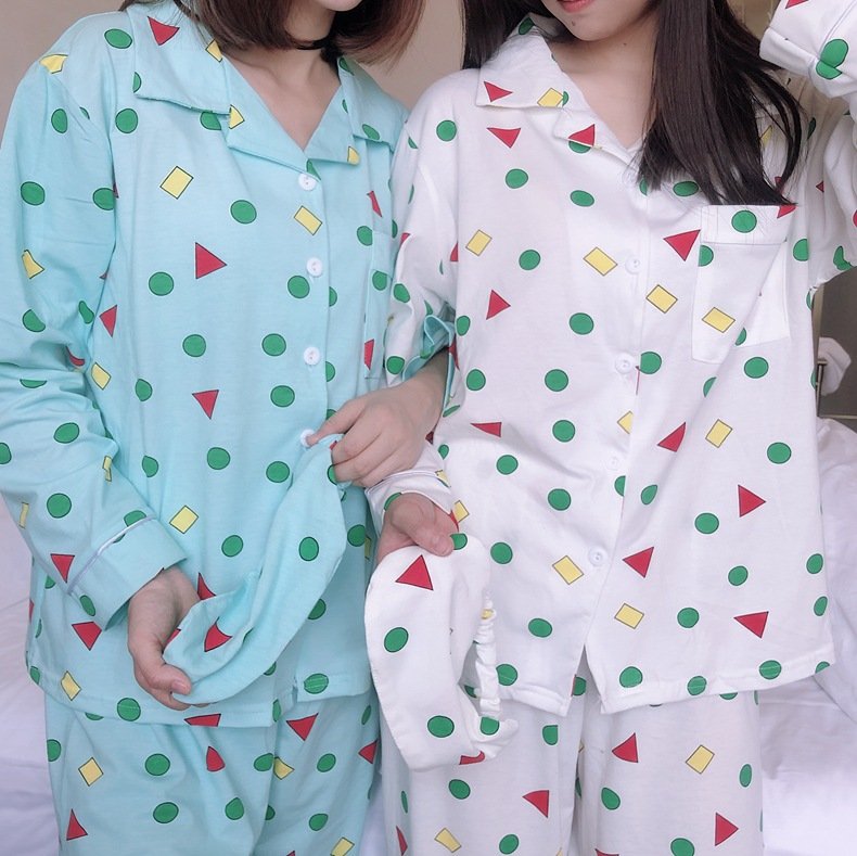 Vapetix M-XXL New Style Crayon Shin-chan Spring and Autumn Long-sleeved Pajamas Women's Cartoon Sweet Cute Geomet – Bild 9