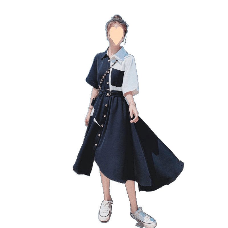 Vapetix S-XXS Irregular Color-Block Dress Women's Spring/Summer 2025 New French Style Elegant Slim-Fit Chic Niche - 图片 9