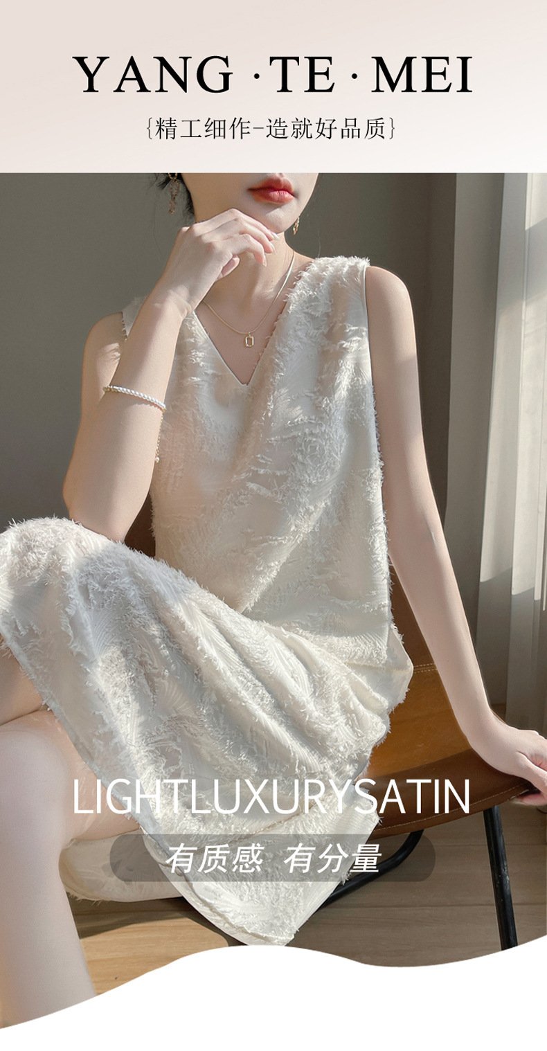 Vapetix M- Summer French New Style 2025 Medium-Length Elegant Embossed Sleeveless Dress Blouse with Floral Col – Bild 9