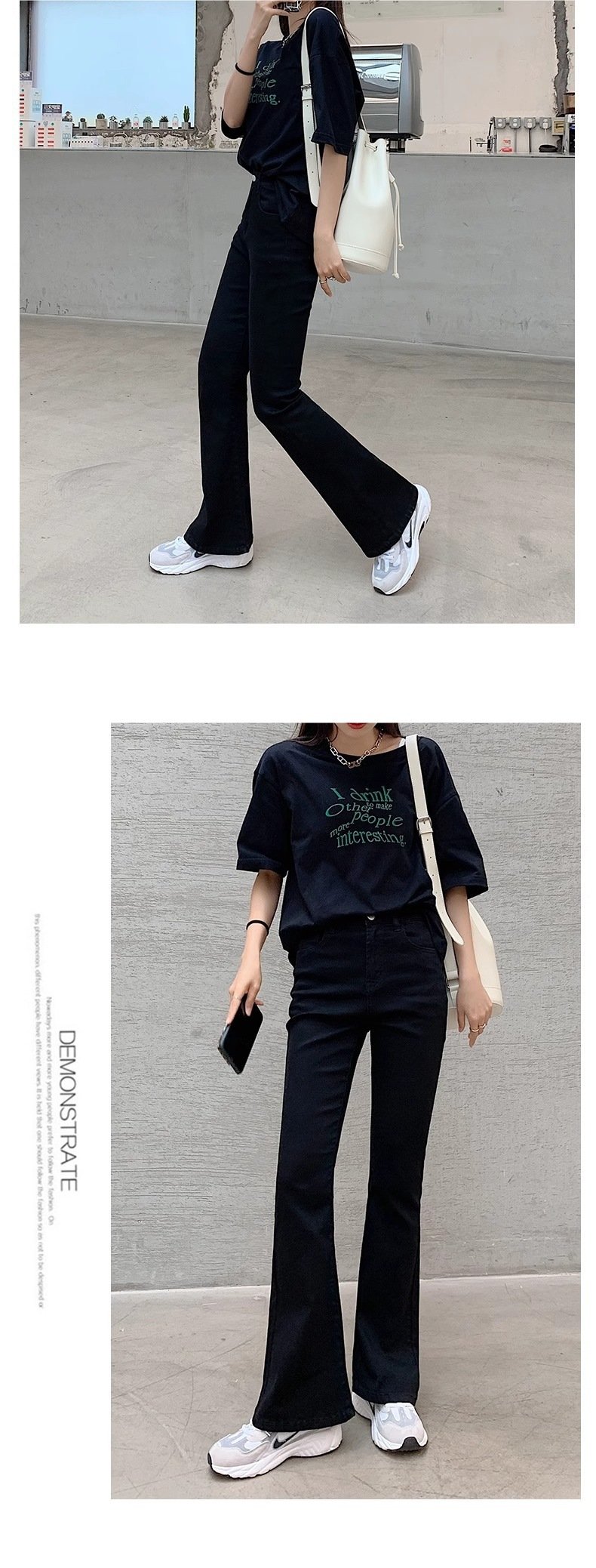 Vapetix S-2XL New Model Hoof High-Waisted Versatile Slimming 2024 Spring and Autumn Flowy Micro-Ripple Women's Di - 图片 9