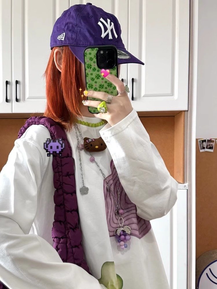 Vapetix S-3XL Official Image 21 Piece 100% Cotton - 210g (100% Cotton) Fall Long Sleeve T-Shirt for Women Loose T – Bild 3